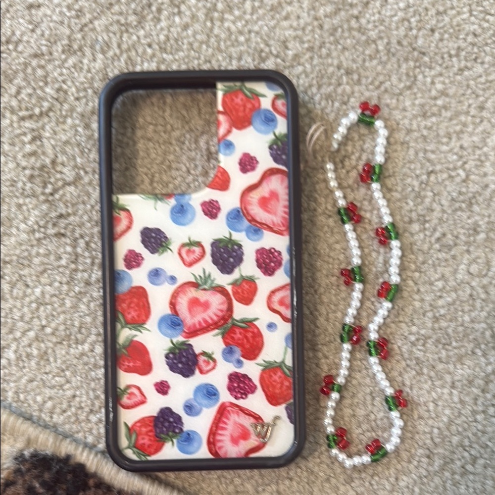 WILDFLOWer Fruit Pattern Phone Case with Beaded Strap